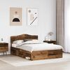 vidaXL Bed Frame with Headboard Old Wood 140 x 200 cm Solid Pine Wood