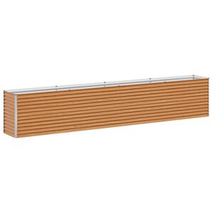 vidaXL Garden Raised Bed Light Brown 390 x 50 x 68 cm Galvanised Steel