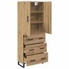 vidaXL Highboard 2 pcs Artisan Oak Engineered Wood and Glass
