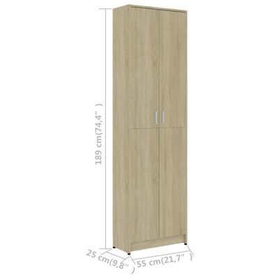 vidaXL Hallway Wardrobe Sonoma Oak 55x25x189 cm Chipboard