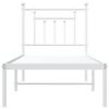 vidaXL Metal Bed Frame without Mattress with Headboard White 75x190cm