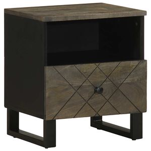 vidaXL Bedside Cabinet Black 40x33x46 cm Solid Wood Mango