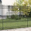 vidaXL Spike Ring Fence Black 200 x 200 cm Powder-Coated Steel