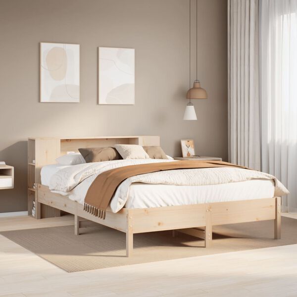 vidaXL Bookcase Bed without Mattress 140x200 cm Solid Wood Pine