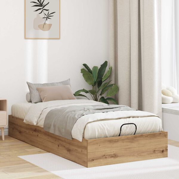 vidaXL Ottoman Bed Frame Artisan Oak 100 x 200 cm Engineered Wood