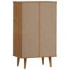 vidaXL Shoe Cabinet MOLDE Brown 59.5x35x103 cm Solid Wood Pine
