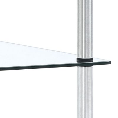 vidaXL 3-Tier Shelf Transparent 40x40x67 cm Tempered Glass