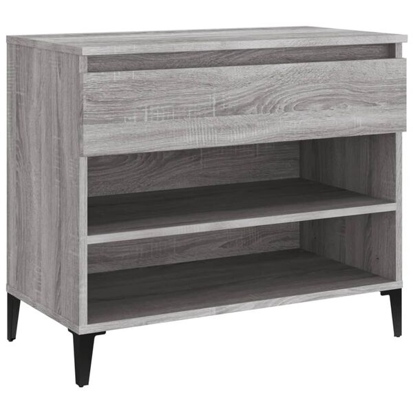 vidaXL Shoe Cabinet Grey Sonoma 70x36x60 cm Engineered Wood