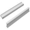 vidaXL Handle Plain 2 pcs Silver 105.7 x 7.4 x 15.5 mm Aluminium
