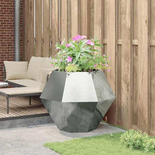 vidaXL Planter Silver 100 x 100 x 80 cm Galvanised Steel