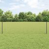 vidaXL Fence with Post Grey 0.6 x 100 m Steel and PVC