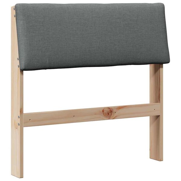 vidaXL Upholstered Headboard Dark Grey 75 cm Solid Pine Wood