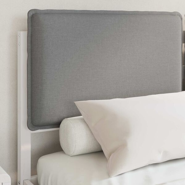vidaXL Bed Frame with Upholstered Headboard Light Grey 140 x 200 cm