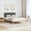 vidaXL Bed Frame with Upholstered Headboard Brown 135 x 190 cm