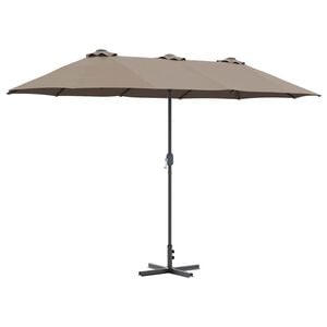 vidaXL Garden Parasol Taupe 370 x 197 x 239 cm Polyester and Aluminium