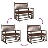 vidaXL Glider Bench Brown 118x70x104.5 cm Solid Wood Poplar