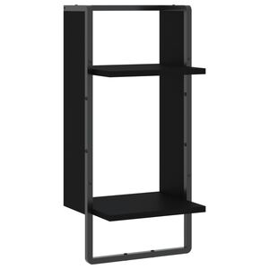 vidaXL Wall Shelf with Bar Black 30x25x65 cm