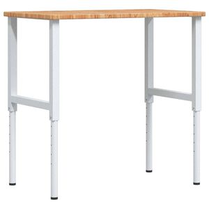 vidaXL Workbench Light Brown 100x60x(71.5-98) cm Solid Wood Oak Rectangular