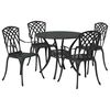 vidaXL Garden Dining Set 5 pcs Black Aluminium