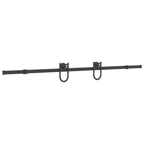 vidaXL Sliding Door Hardware Kit 200 cm Steel Black