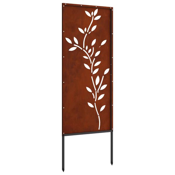 vidaXL Garden Privacy Screen Floral Rusty 50 x 140 cm Weathering steel