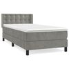 vidaXL Box Spring Bed with Mattress Light Grey 100x200 cm Velvet