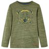 Kids' T-shirt with Long Sleeves Khaki Melange 140