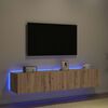 vidaXL TV Wall Cabinet Wall-mounted 2 pcs Artisan Oak 80 x 35 x 31 cm