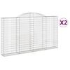 vidaXL Arched Gabion Baskets 2 pcs 300x30x160/180 cm Galvanised Iron