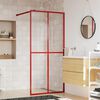 vidaXL Walk-in Shower Wall with Clear ESG Glass Red 80x195 cm