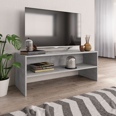 vidaXL TV Cabinet Concrete Grey 100x40x40 cm Engineered Wood