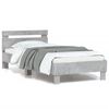 vidaXL Bed Frame without Mattress with LED Lights Concrete Grey 90x200 cm