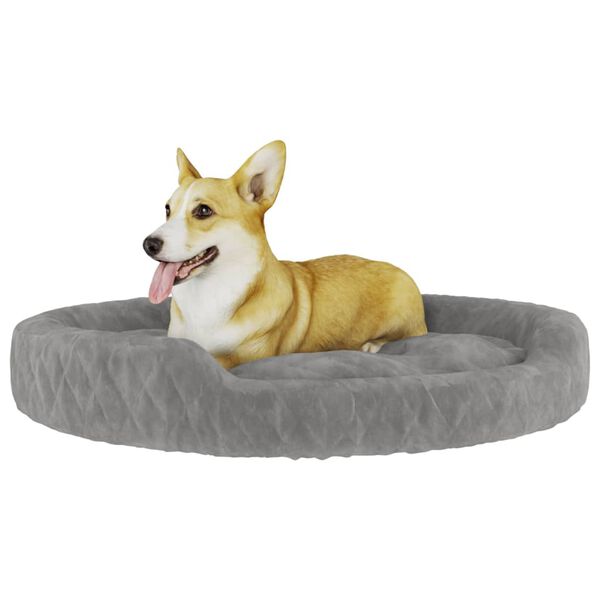 vidaXL Dog Bed Grey 70x55x23 cm Plush