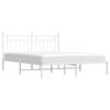 vidaXL Metal Bed Frame without Mattress with Headboard White 183x213cm