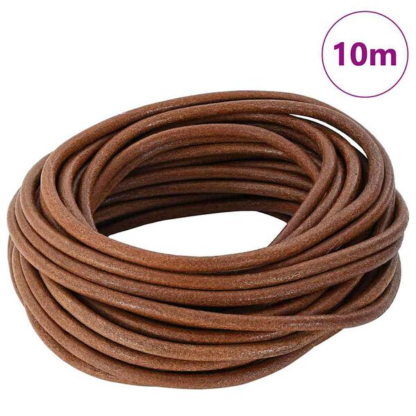 vidaXL Leather Cord Light Brown &Oslash;4 mm x 10 m Leather
