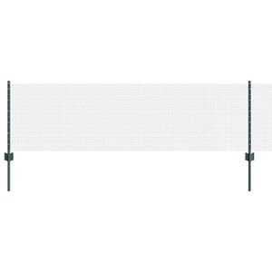 vidaXL Welded Wire Fence with Posts 25 x 0.6 m PVC-Coated Steel Green