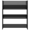 vidaXL Wall Shoe Cabinet High Gloss Grey 80x18x90 cm Engineered Wood