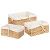 vidaXL Storage Baskets 3 pcs Natural 40 x 30 x 18 cm Water hyacinth