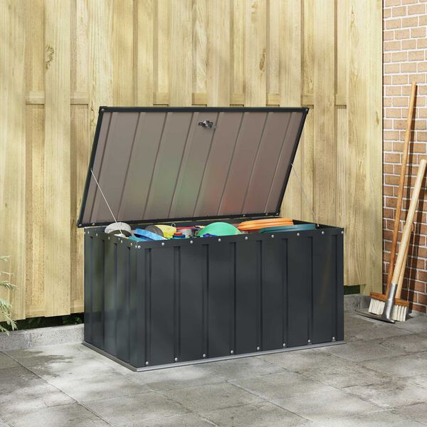 vidaXL Garden Storage Box Black 101 x 56.5 x 50 cm Steel