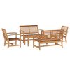 vidaXL Garden Sofa Set 5 pcs Natural Solid Teak Wood