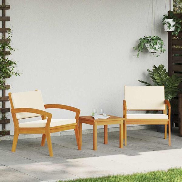 vidaXL Bistro Set 3 pcs Brown 59.5 x 70.5 x 72.5 cm Polyester