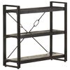 vidaXL 3-Tier Bookcase Black 90x30x80 cm Solid Mango Wood