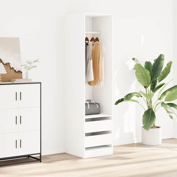 vidaXL Wardrobe with Drawers White 50x50x200 cm Engineered Wood