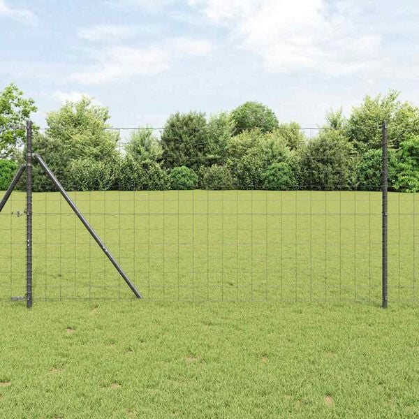vidaXL Euro Fence Grey 1.4 x 10 m PVC-coated iron