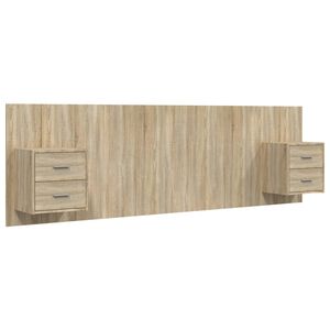 vidaXL Bed Headboard with Cabinets Sonoma Oak Engineered Wood