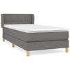 vidaXL Box Spring Bed with Mattress Dark Grey 80x200 cm Fabric