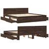 vidaXL Bed Frame with Headboard without Mattress Brown Oak 180x200 cm Super King