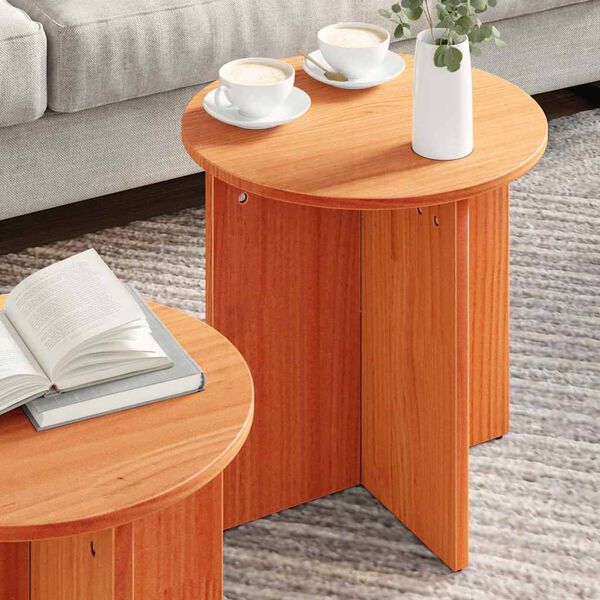 vidaXL Coffee Table 2 pcs Wax Brown