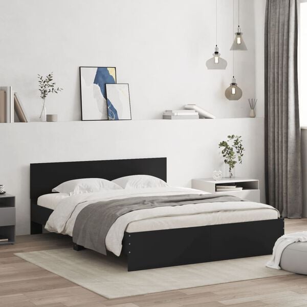 vidaXL Bed Frame without Mattress Black 140x200 cm