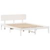 vidaXL Bed Frame with Headboard White 200 x 200 cm Solid Pine Wood